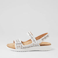 White sandal with wooden sole on a light gray background