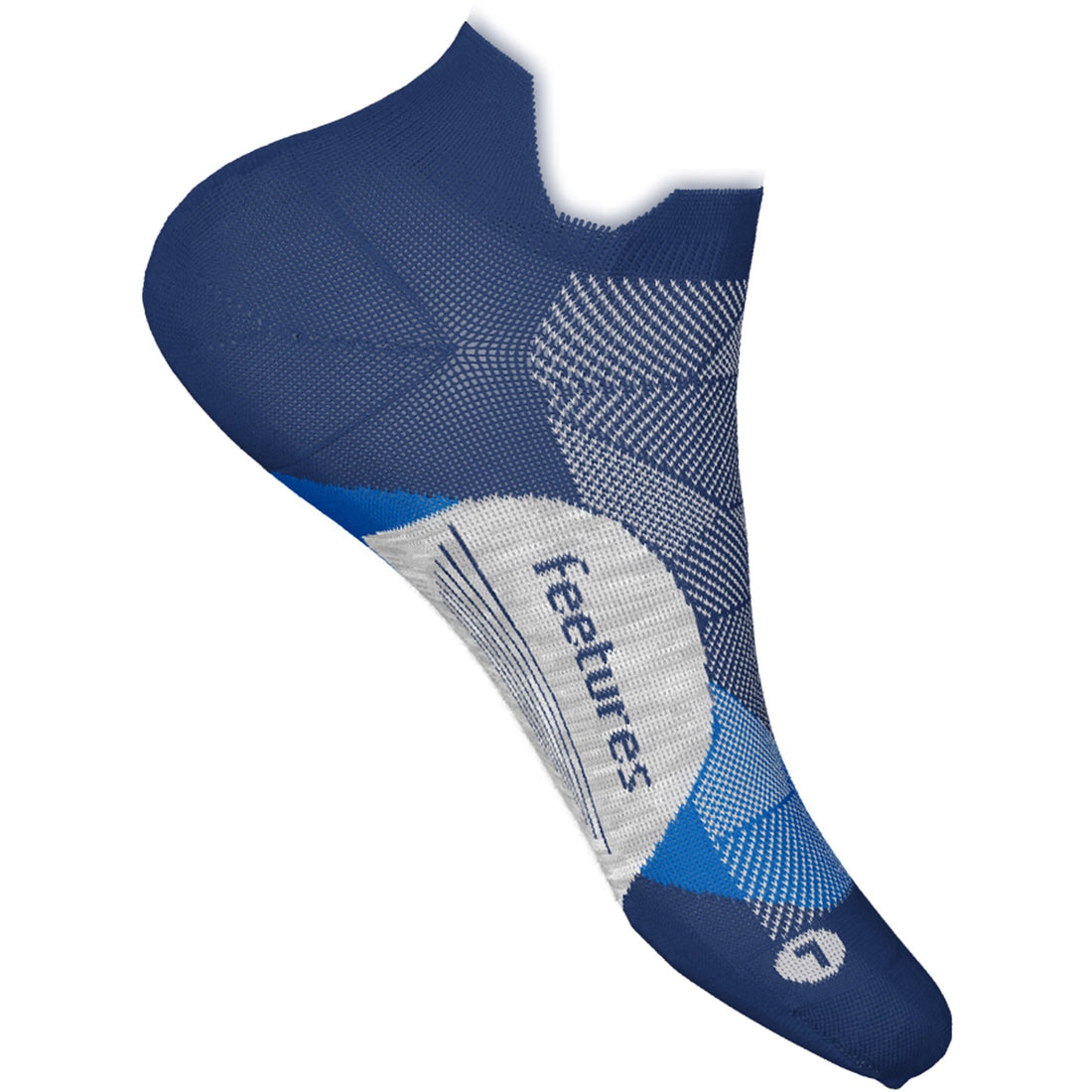 Quarter turn Unisex Feetures Sock style name Elite Light Cushion No Show in color Navy Mist. Sku: E5058753